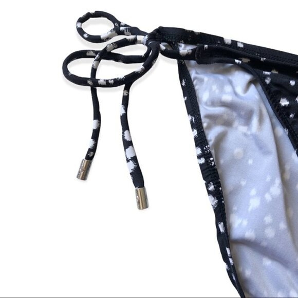 Michael Kors Bikini Swim Bottoms Op Art Side Tie String Large NWT - Picture 2 of 5